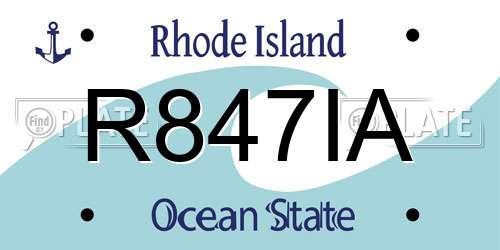 R847IA Rhode Island License Plate