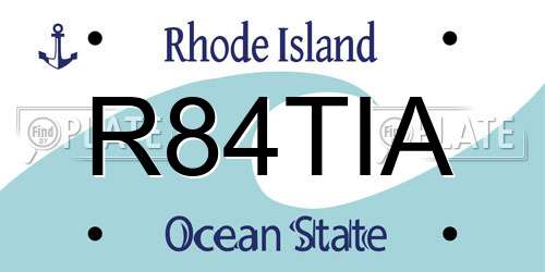 R84TIA Rhode Island License Plate