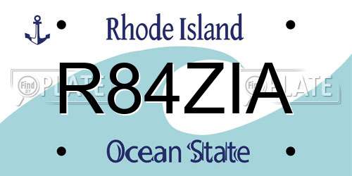 R84ZIA Rhode Island License Plate