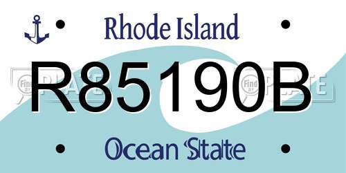 R85190B Rhode Island License Plate