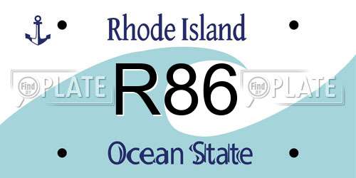 R86 Rhode Island License Plate