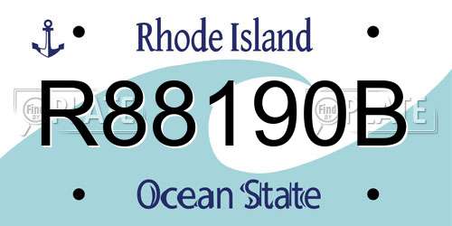 R88190B Rhode Island License Plate
