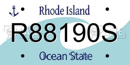 R88190S Rhode Island License Plate