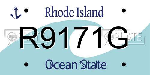 R9171G Rhode Island License Plate
