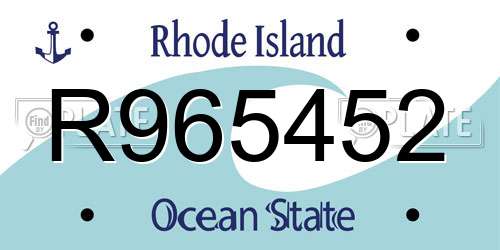 R965452 Rhode Island License Plate