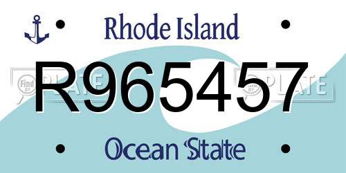 R965457 Rhode Island License Plate