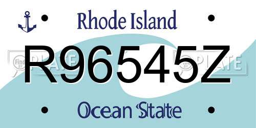 R96545Z Rhode Island License Plate