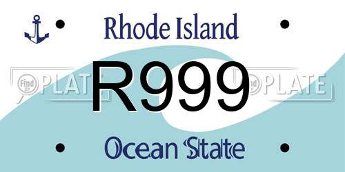 R999 Rhode Island License Plate