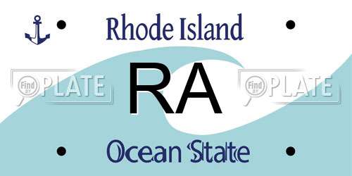 RA Rhode Island License Plate