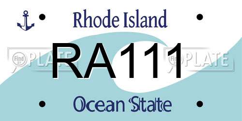RA111 Rhode Island License Plate