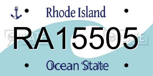 RA15505 Rhode Island License Plate