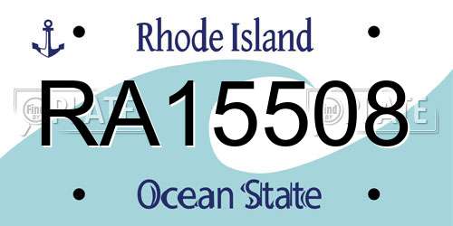 RA15508 Rhode Island License Plate
