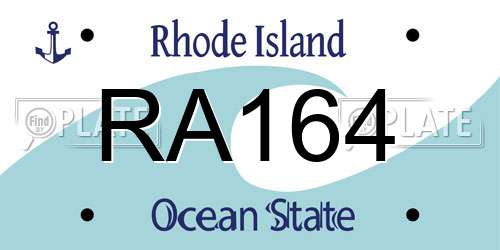 RA164 Rhode Island License Plate