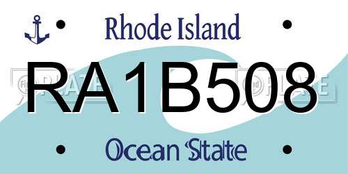 RA1B508 Rhode Island License Plate