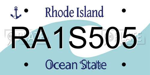 RA1S505 Rhode Island License Plate