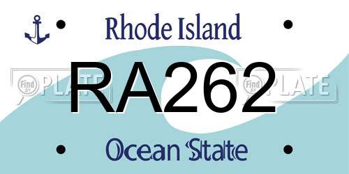 RA262 Rhode Island License Plate