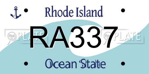 RA337 Rhode Island License Plate