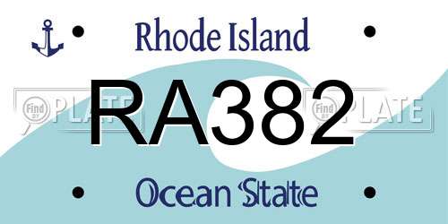 RA382 Rhode Island License Plate