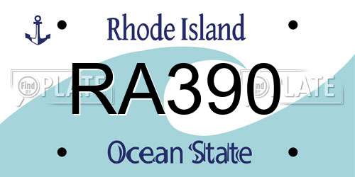 RA390 Rhode Island License Plate