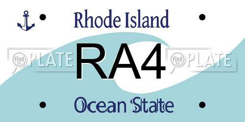 RA4 Rhode Island License Plate