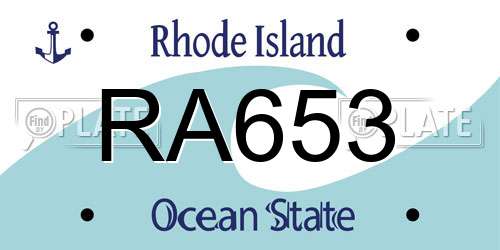 RA653 Rhode Island License Plate
