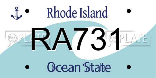 RA731 Rhode Island License Plate