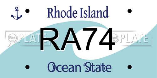 RA74 Rhode Island License Plate