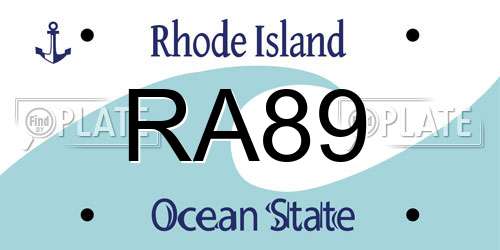 RA89 Rhode Island License Plate
