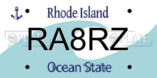 RA8RZ Rhode Island License Plate