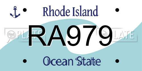 RA979 Rhode Island License Plate