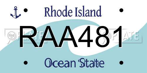 RAA481 Rhode Island License Plate