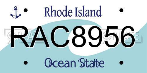 RAC8956 Rhode Island License Plate