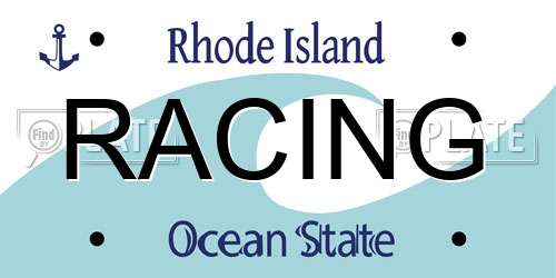 RACING Rhode Island License Plate