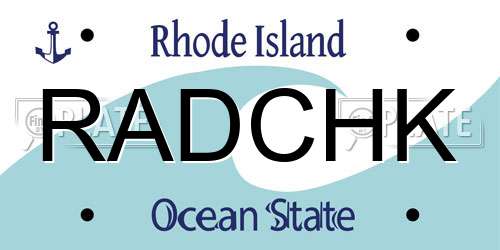 RADCHK Rhode Island License Plate
