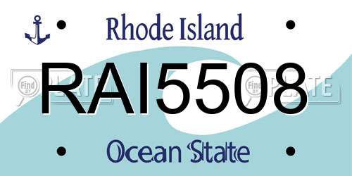 RAI5508 Rhode Island License Plate