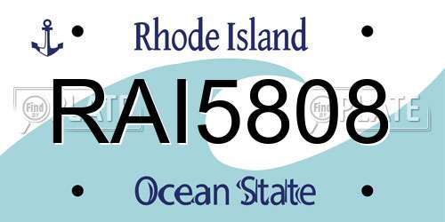 RAI5808 Rhode Island License Plate
