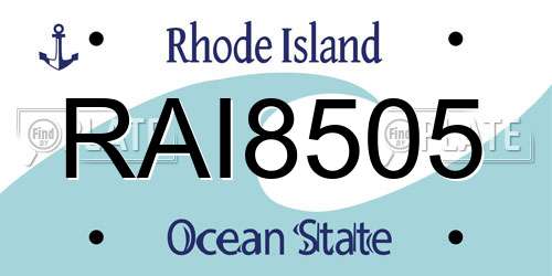 RAI8505 Rhode Island License Plate