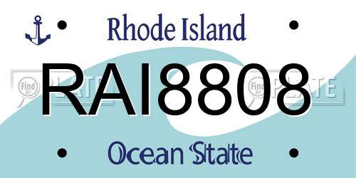RAI8808 Rhode Island License Plate