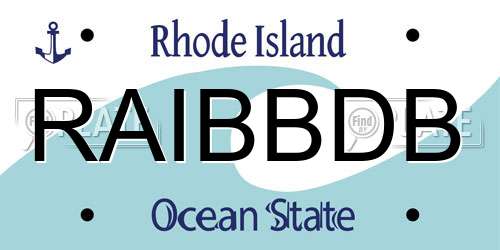 RAIBBDB Rhode Island License Plate