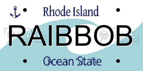 RAIBBOB Rhode Island License Plate