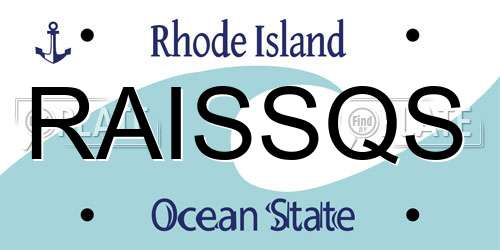 RAISSQS Rhode Island License Plate
