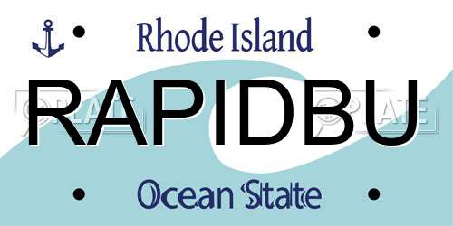 RAPIDBU Rhode Island License Plate