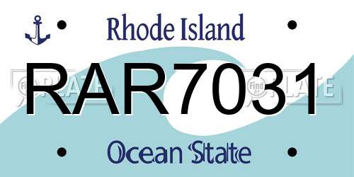RAR7031 Rhode Island License Plate