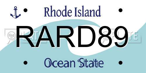 RARD89 Rhode Island License Plate
