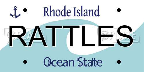 RATTLES Rhode Island License Plate