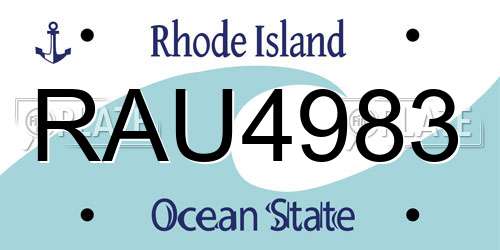 RAU4983 Rhode Island License Plate