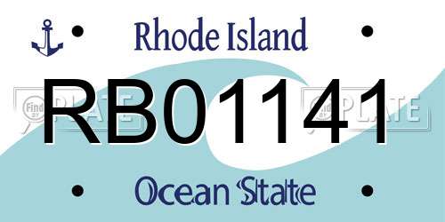 RB01141 Rhode Island License Plate