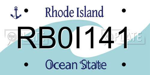 RB0I141 Rhode Island License Plate