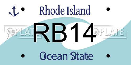 RB14 Rhode Island License Plate