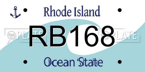 RB168 Rhode Island License Plate